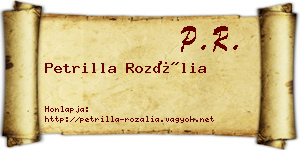 Petrilla Rozália névjegykártya