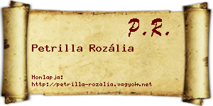 Petrilla Rozália névjegykártya